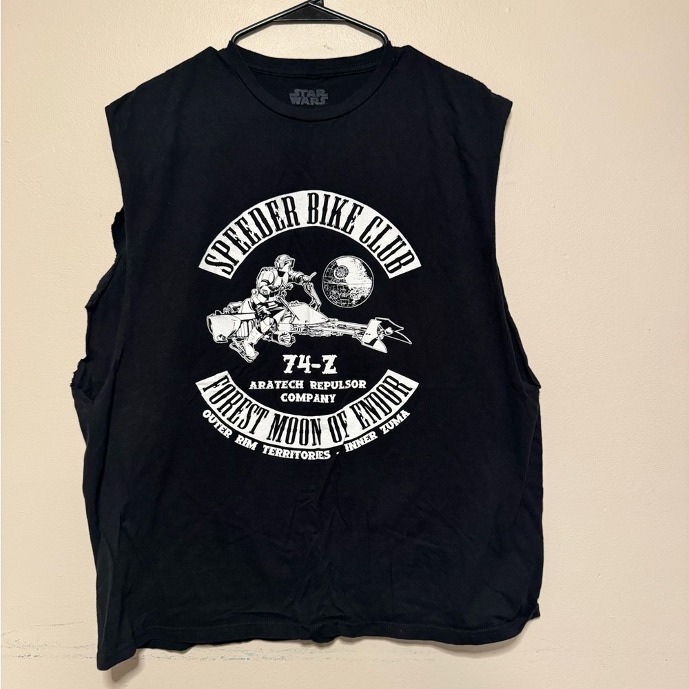 Star Wars Vintage Black and White Speeder Bike Club Tee